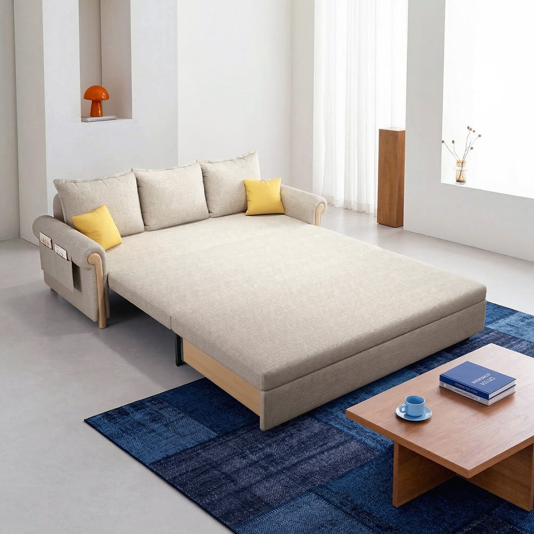 Braylene Two Seater Sofa Bed, Linen