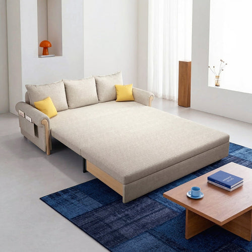 Braylene Two Seater Sofa Bed, Linen
