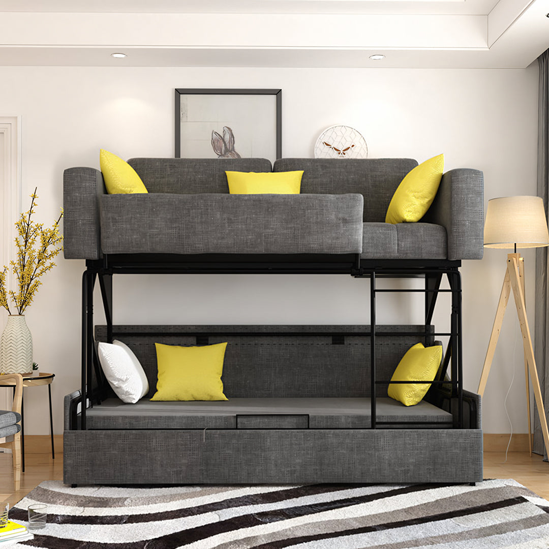 Pérez Two Seater Sofa Bed, Bunk Bed, Linen with sofa bed london