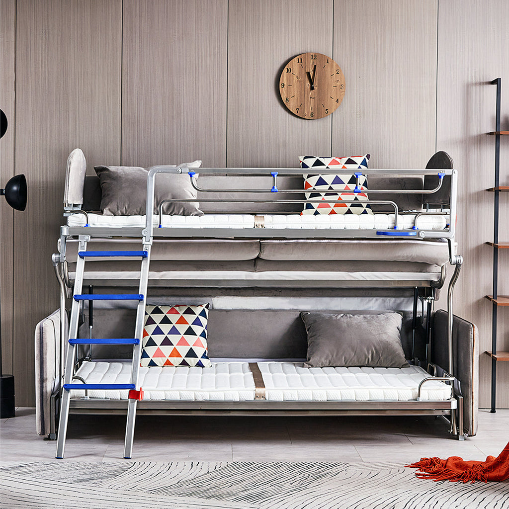 Detail view of Ramos Two Seater Sofa Bed, Bunk Bed, Flannelette with sofa into bunk bed