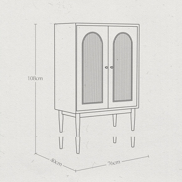 Neema Sideboard, Side Cabinet, Black & Rattan with french sideboard