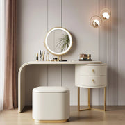 Noorali Dressing Table with Mirror, More Colors Available-Cream-80cm-Weilai Concept