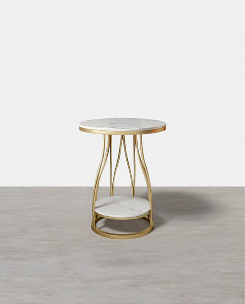 Amos Side Table, Gold Base-Weilai Concept
