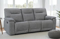 Stanley Manual Recliner Sofa Grey 3 Seater