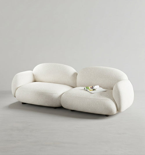 Caden Cloud Two Seater Sofa, White Boucle-Weilai Concept