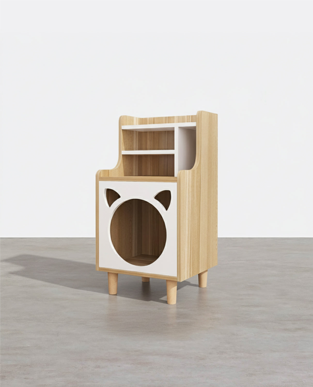 Pura Side Table With Pet House, Wood-Weilai Concept
