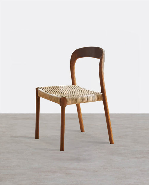 Bonnie Dining Chair, Rattan & Solid Wood-Weilai Concept