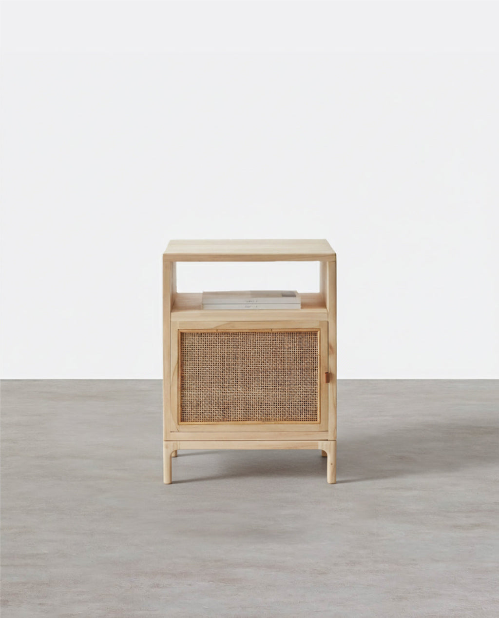 Cane Mini Side Table, Natural Rattan & Ash Esche Wood-Weilai Concept