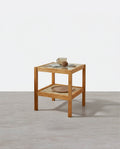 Cement Side Table, Light Oak-Weilai Concept