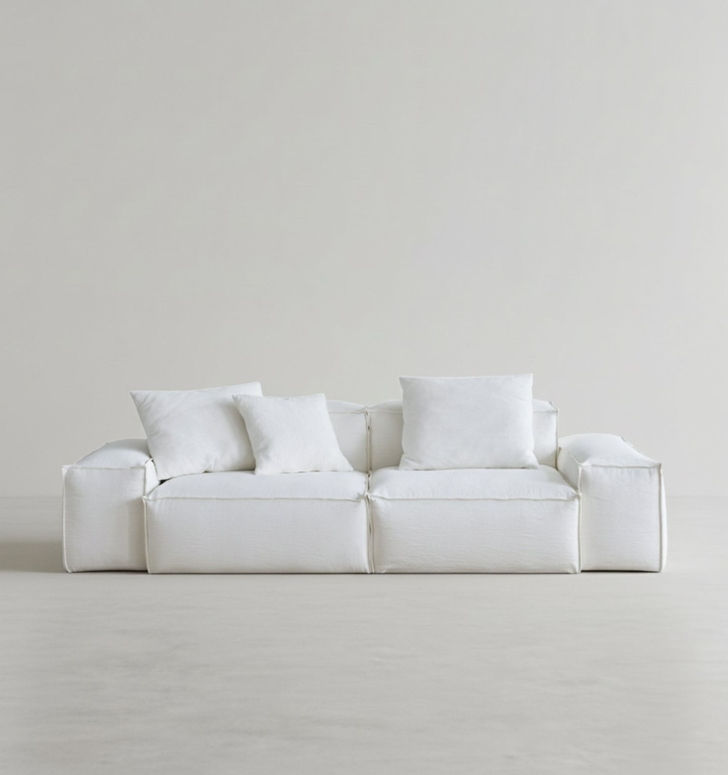 Zaavan Three Seater Sofa, Modular Sofa, White Linen - dunelm dining tables