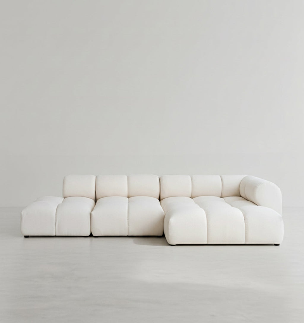 Lysander Velvet Module Three Seater, Four Seater, Five Seater Sofa, Corner Sofa, White - corner sofas furniture village