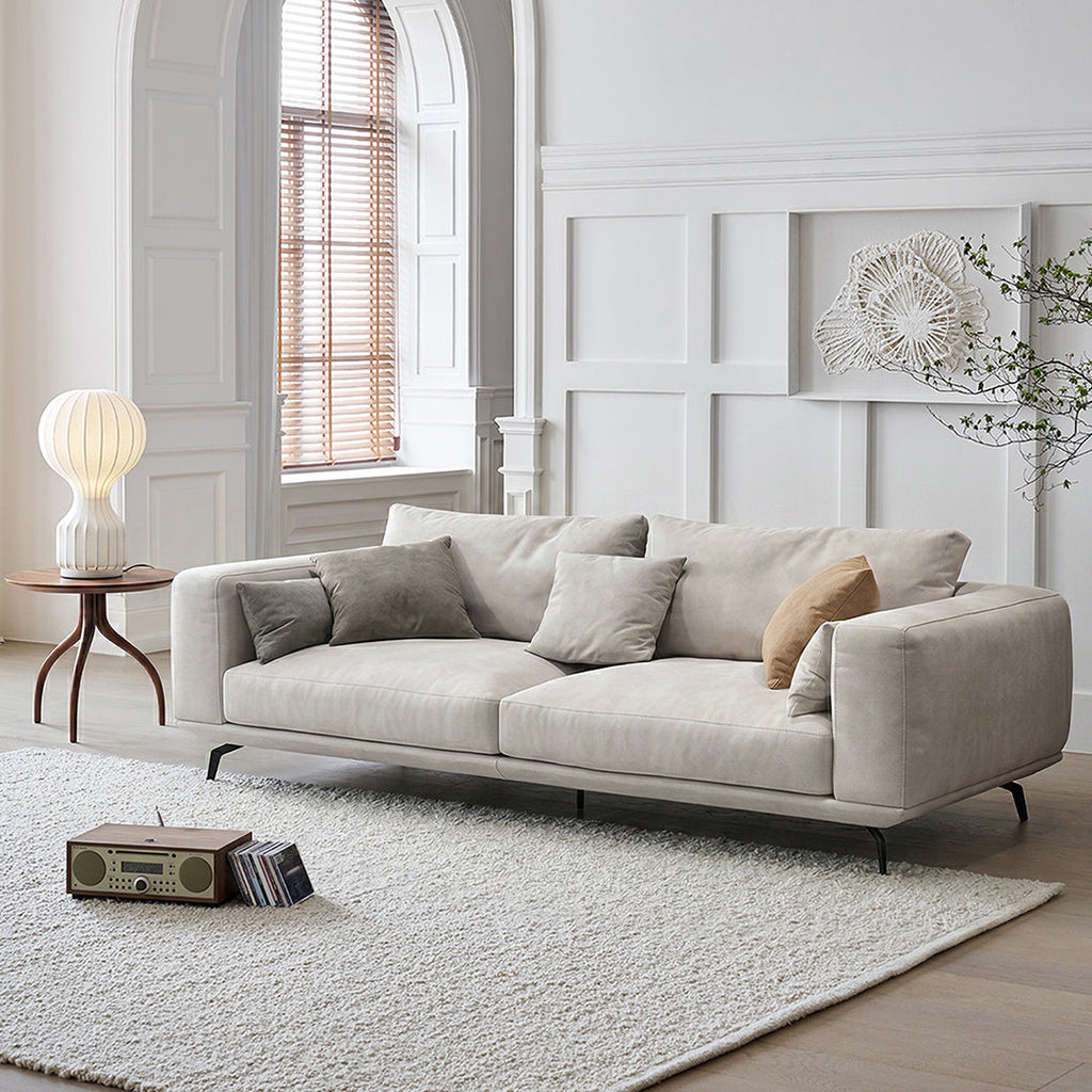 Detail view of Two / Three Seater Sofa, Leathaire with 6 seater corner sofa