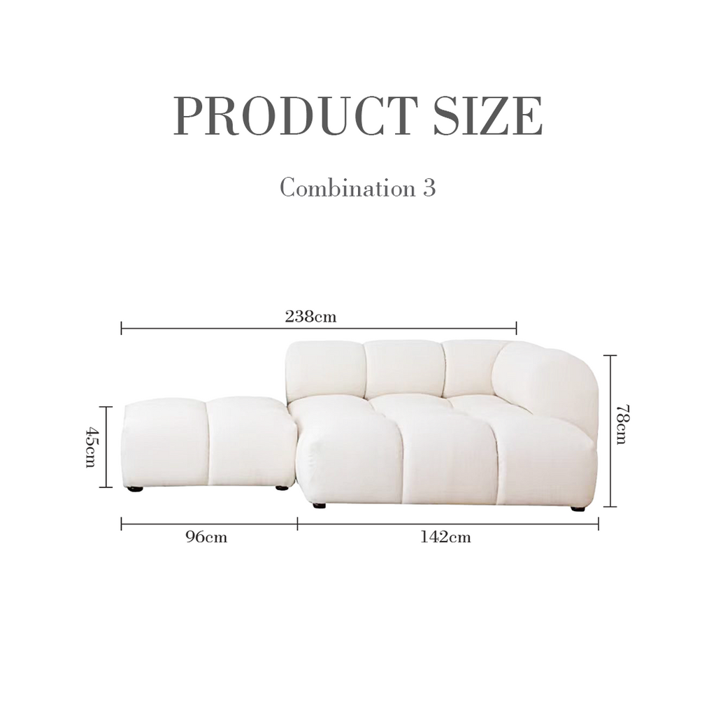 Lysander Velvet Module Three Seater, Four Seater, Five Seater Sofa, Corner Sofa, White with garden corner sofa dining set