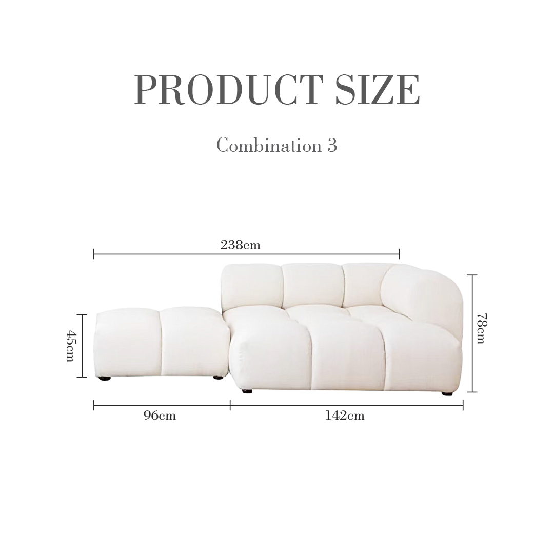 Lysander Velvet Module Three Seater, Four Seater, Five Seater Sofa, Corner Sofa, White with garden corner sofa dining set