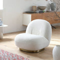 Gubi Pacha Swivel Accent Chair, Boucle With Gold Base