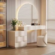 Radcliffe Dressing Table With Large LED Mirror, Cream-Weilai Concept