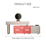 Davidson Dressing Table With LED Mirror, Extendable, Corner Dressing Table-Weilai Concept