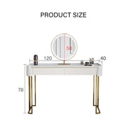 Duran Dressing Table With LED Mirror, Cream-Weilai Concept-Option 3 NO Chest of Drawers-With Stool-Weilai Concept