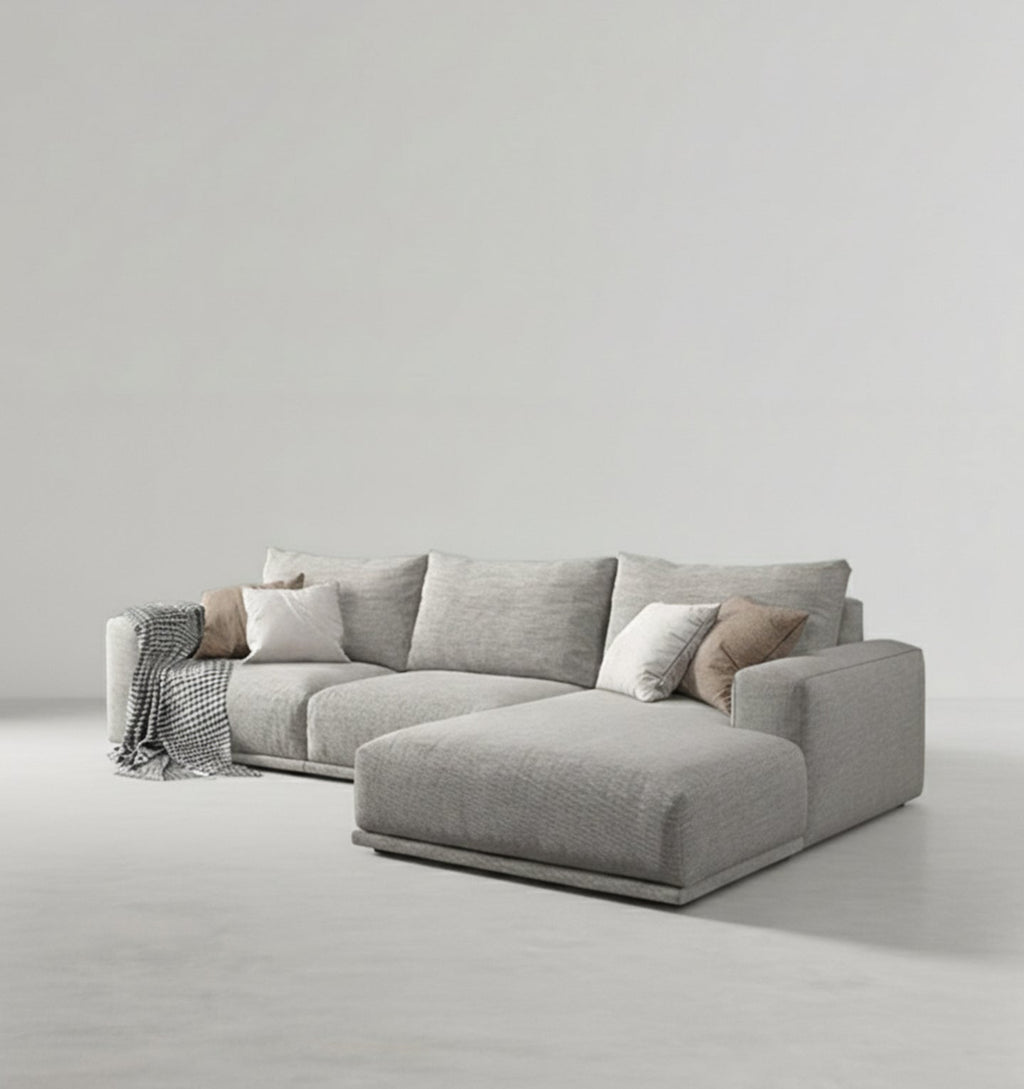 Detail view of Frances Three Seater Corner, Four Seater Corner Sofa, Cotton Linen with corner sofa beds for