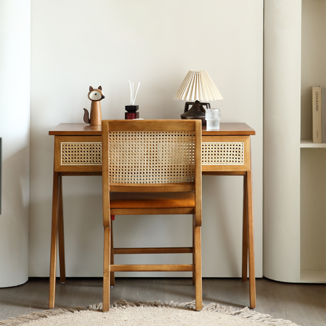 Babara Office Desk, Wood with adjustable office desk