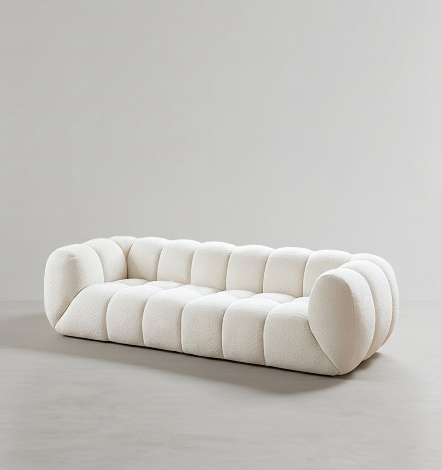 Randee BoBo Three Seater Sofa, White Boucle - large dining room table