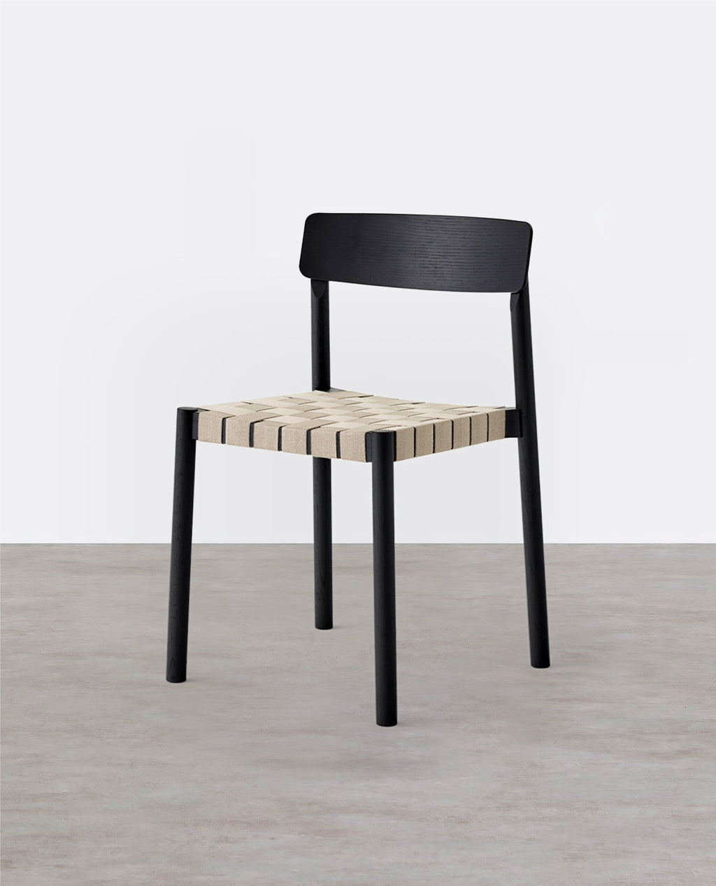 Eden Dining Chair, Black, Solid Wood & Linen-Weilai Concept