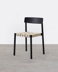 Eden Dining Chair, Black, Solid Wood & Linen-Weilai Concept
