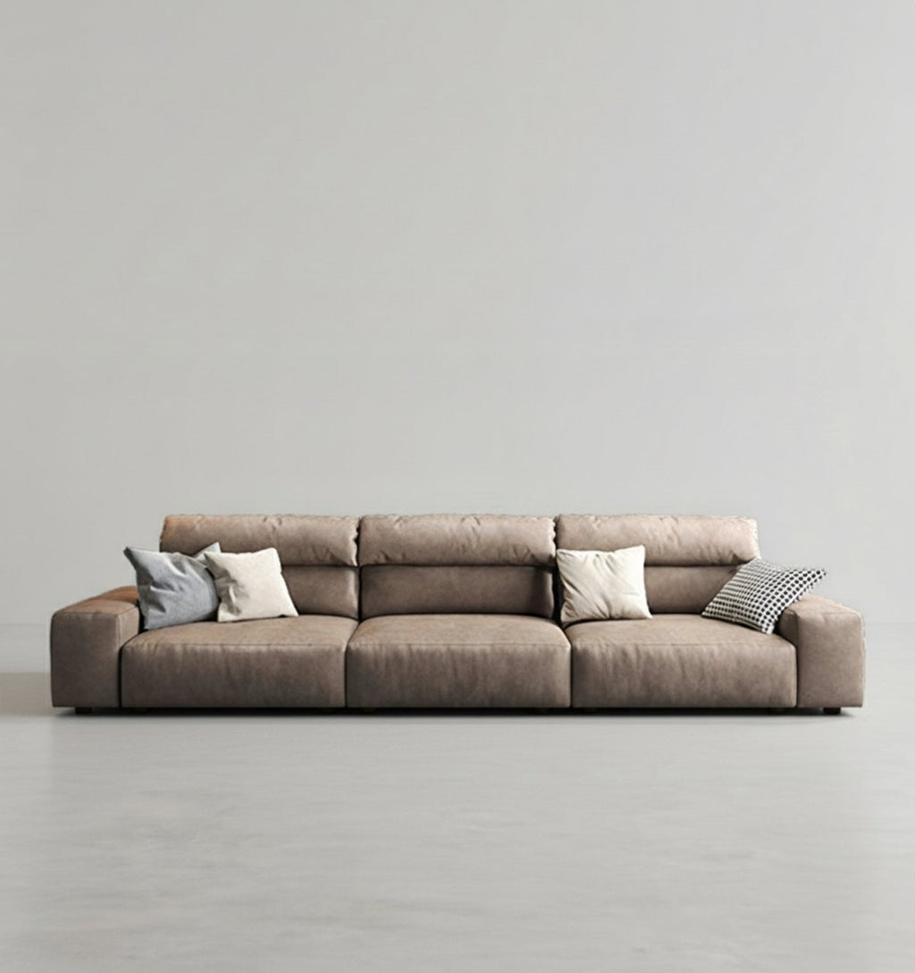 Detail view of Montgomery Three Seater / Four Seater Corner Sofa, Leathaire with velvet corner sofa bed