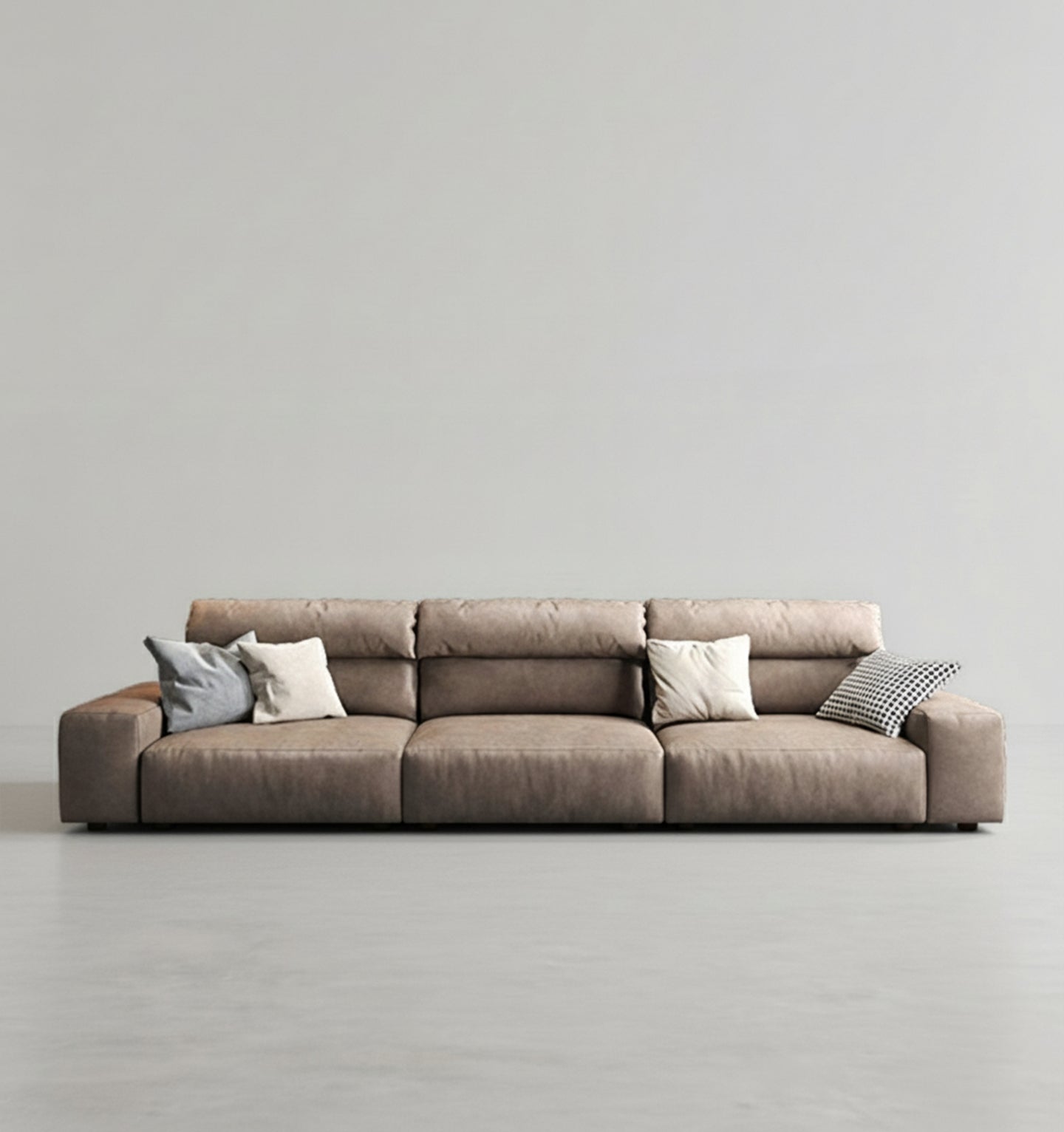 Detail view of Montgomery Three Seater / Four Seater Corner Sofa, Leathaire with velvet corner sofa bed