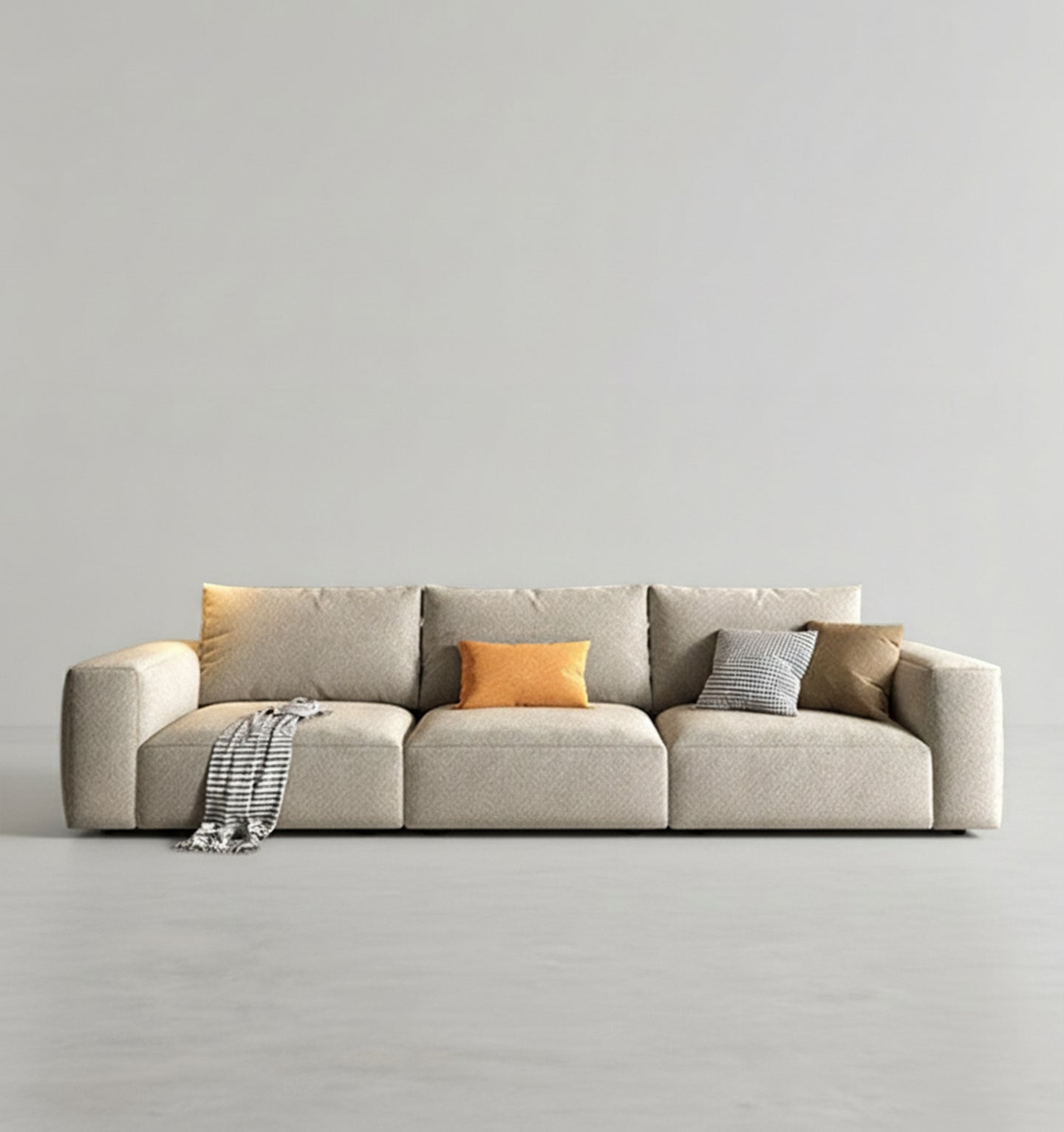 Lionel Three Seater Sofa, Linen-Weilai Concept