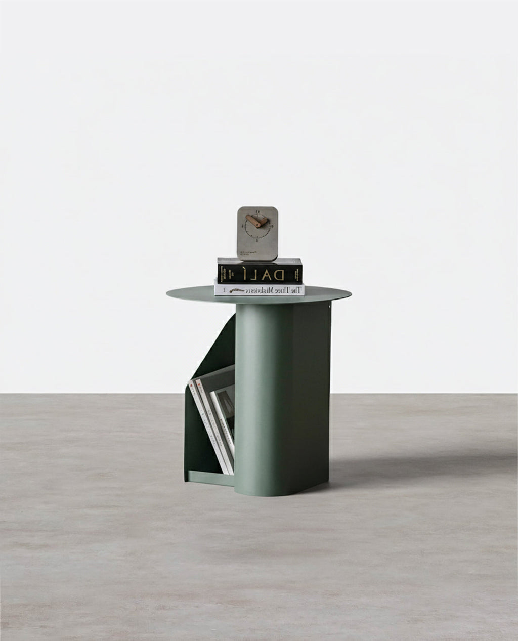 M39 Green Side Table With Side Storage | Weilai Concept