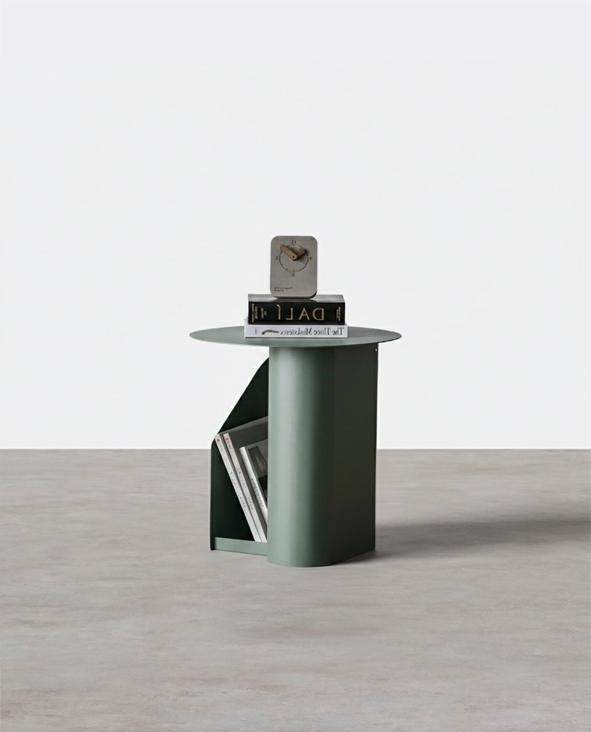 M39 Green Side Table With Side Storage | Weilai Concept