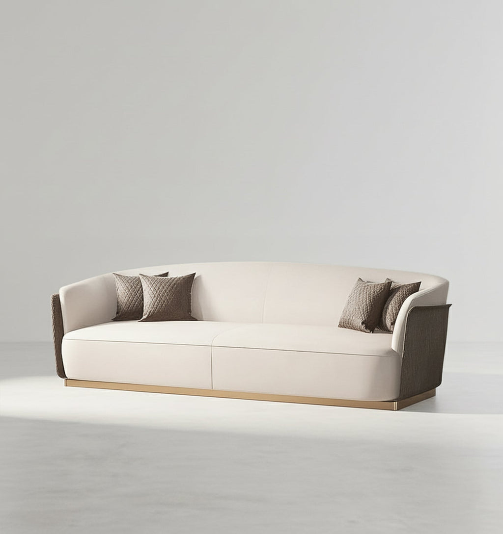 Demure Three Seater Sofa, Velvet-Weilai Concept