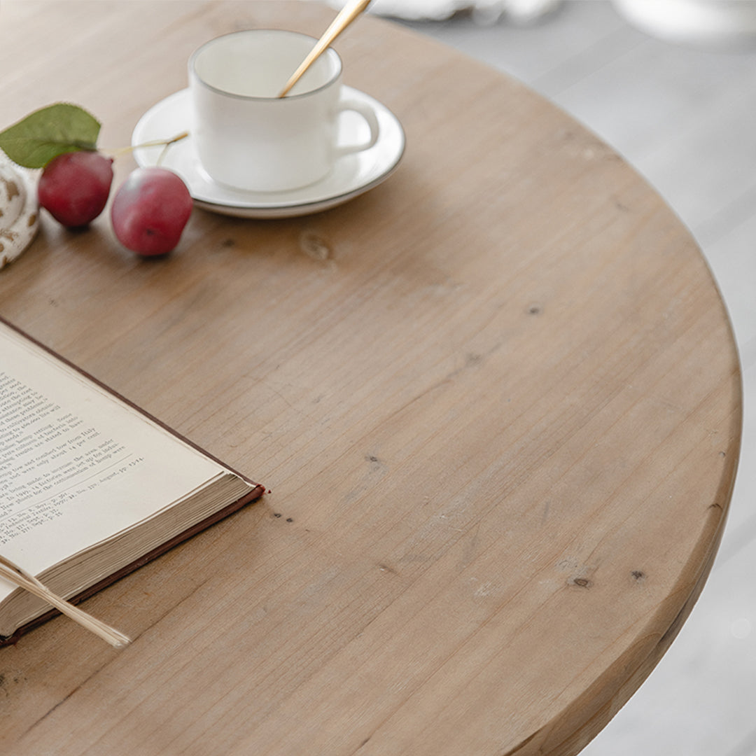 Detail view of Leif Retro White Dining Table with dining table b&q