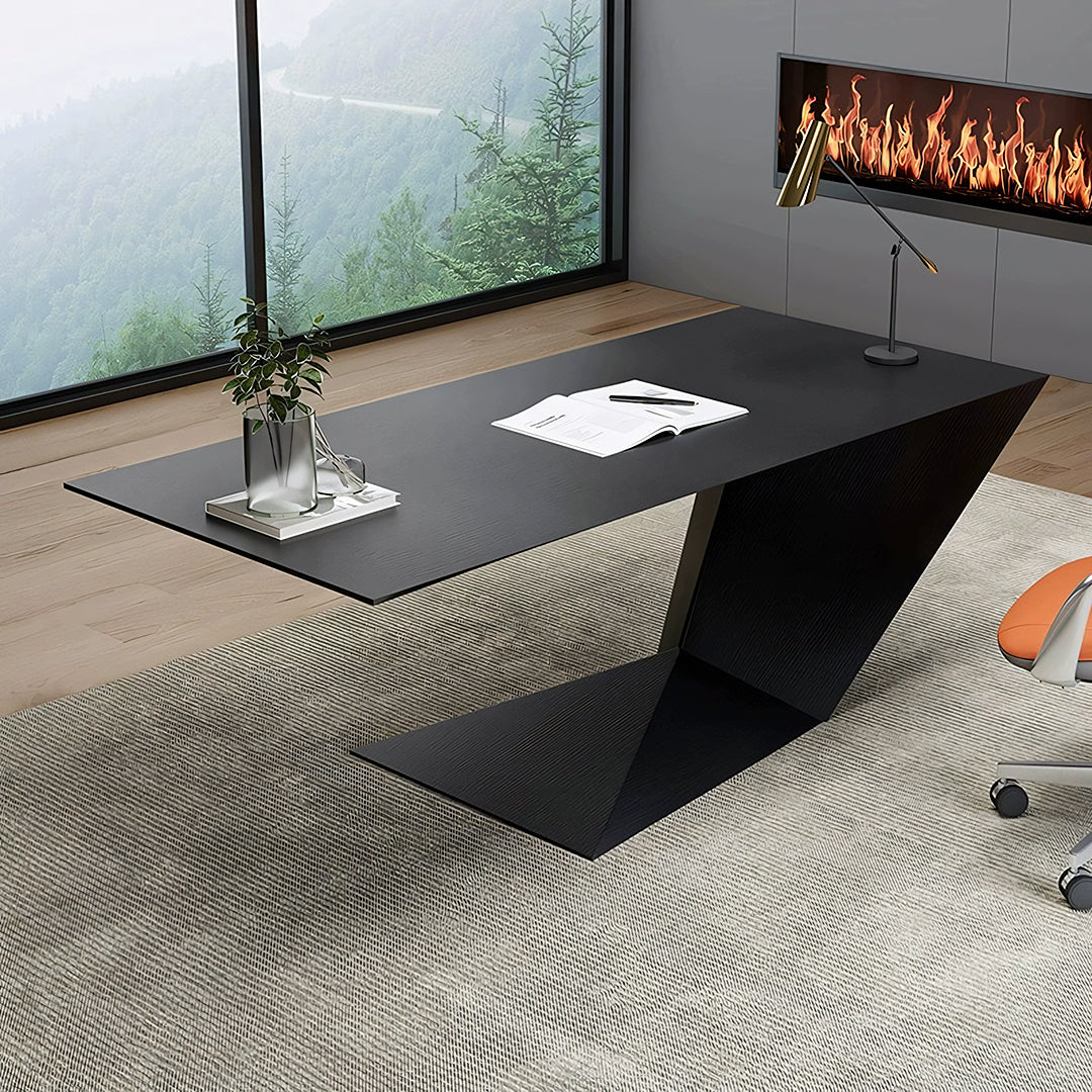 Kofi Modern Office Desk For Home, Black Wood in a lifestyle setting with used office desks