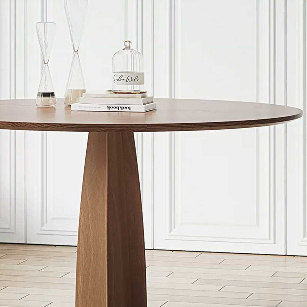 Seraphina Round Dining Table, Solid Wood in a lifestyle setting with big round dining room table