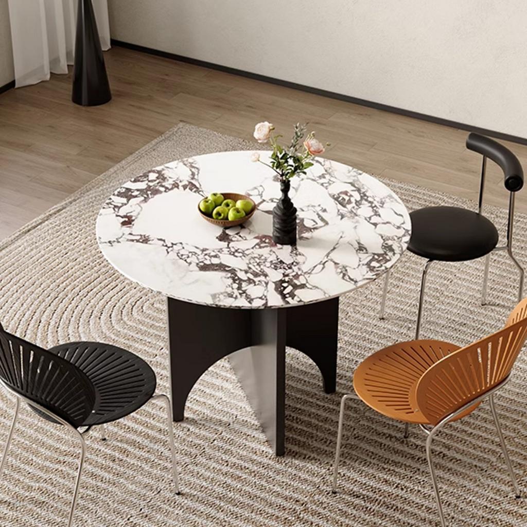 Oighrig Terrazzo Round Dining Table in a lifestyle setting with dining table seating for 8