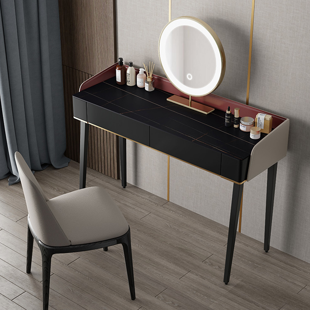 Ivoree Dressing Table With Drawers, Wood with 4 seat dining room table