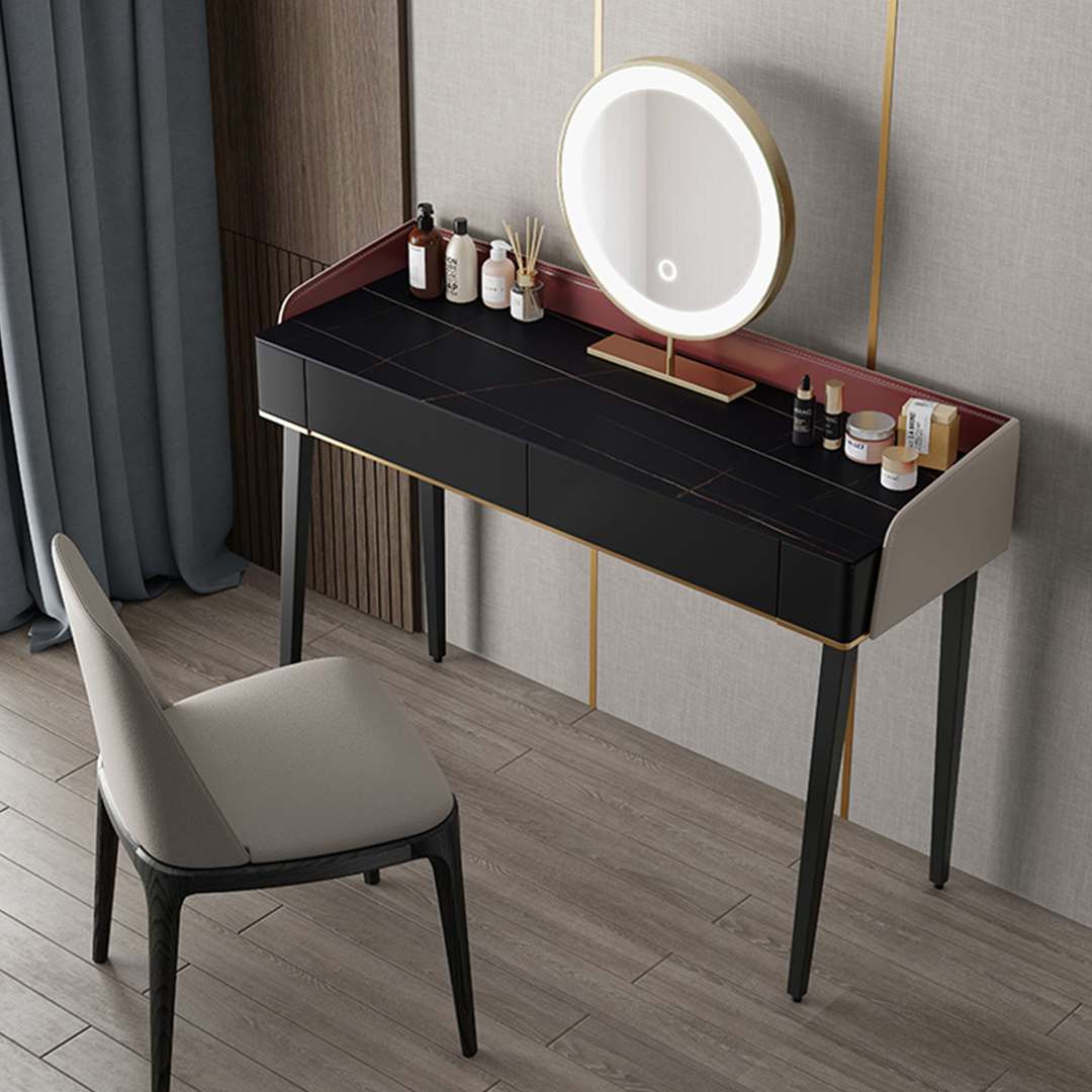 Ivoree Dressing Table With Drawers, Wood with 4 seat dining room table