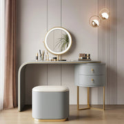 Noorali Dressing Table with Mirror, More Colors Available-Light Grey-80cm-Weilai Concept