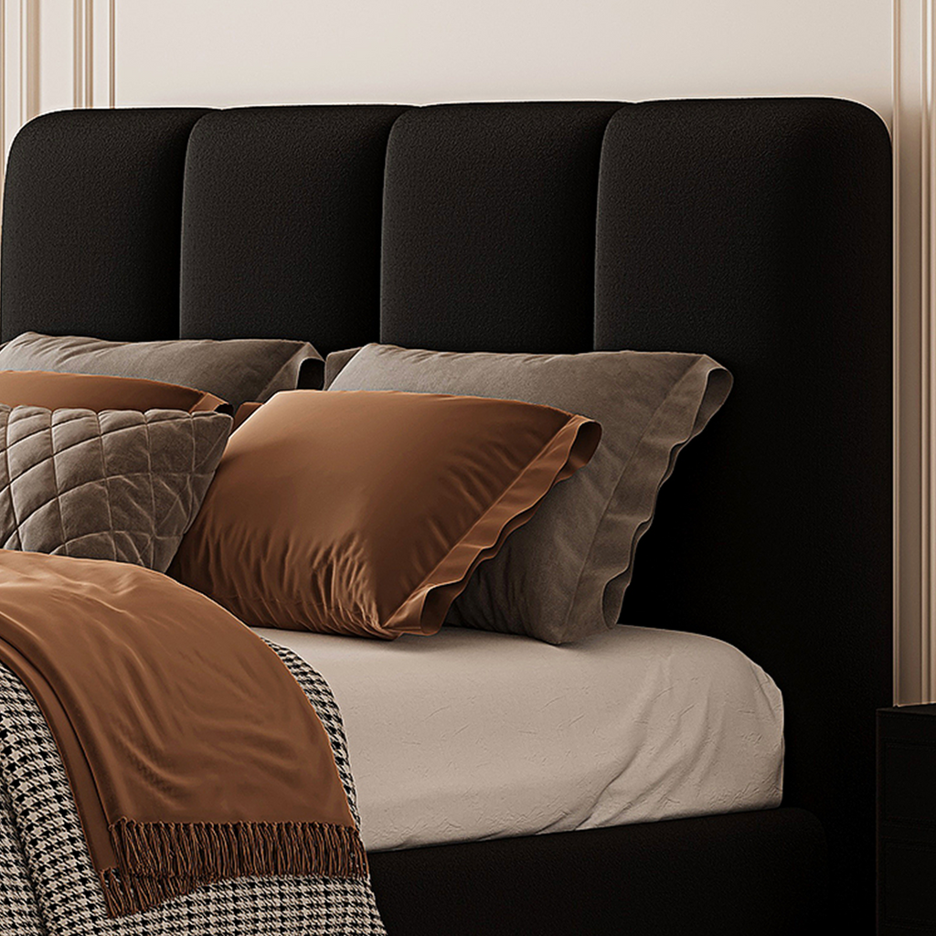 Lysander Double Bed, King Size Bed, Black-Weilai Concept-Weilai Concept