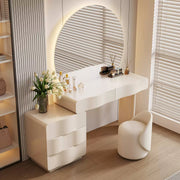 Radcliffe Dressing Table With Large LED Mirror, Cream-Weilai Concept