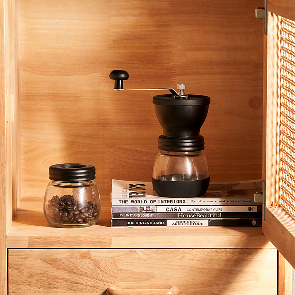 Madeline Rattan Sideboard, Small in a lifestyle setting with oak furniture sideboard