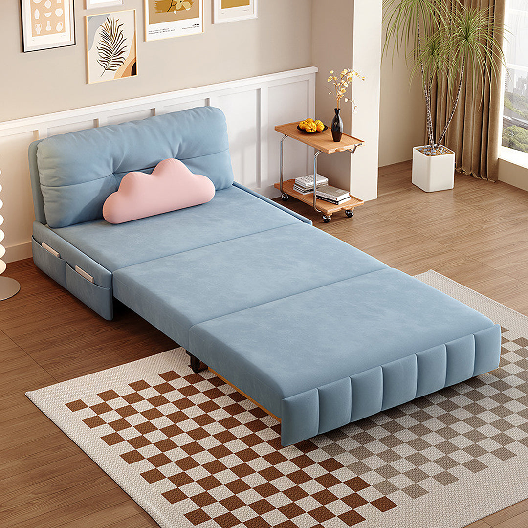 Mehta Single Seater Sofa Bed, Two Seater Sofa Bed, Blue with corner couch sofa bed