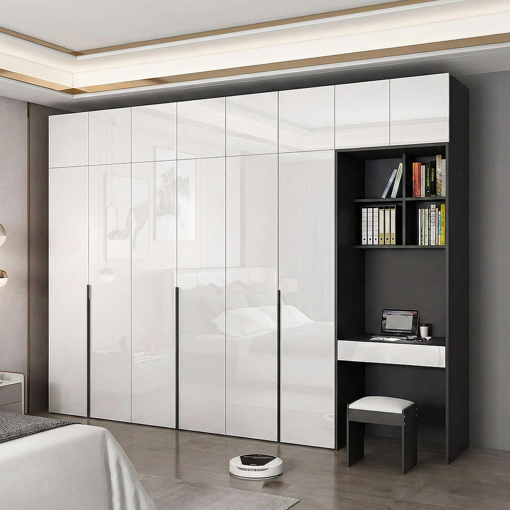 Nascimento Corner Wardrobe, Tall Wardrobe, L Shape Wardrobe With Dressing Table-Weilai Concept