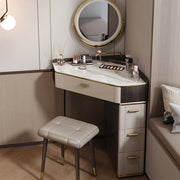 Amigo Small Corner Dressing Table, Slimline Dressing Table, With LED Mirror-Weilai Concept-Weilai Concept