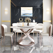 Androme Round Dining Table & Chairs, With Rotatable Tray in a lifestyle setting with decoration ideas for dining table