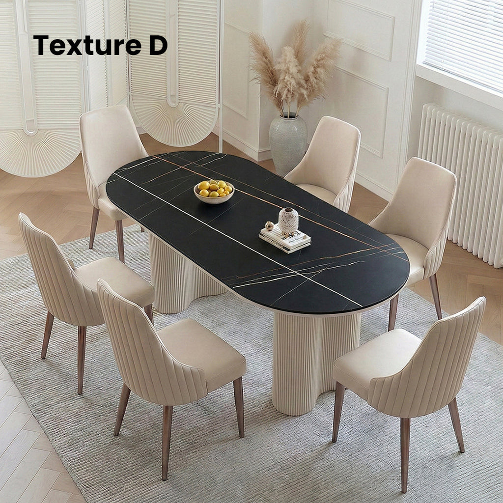 Peru Oval Dining Table, White with extending round dining table