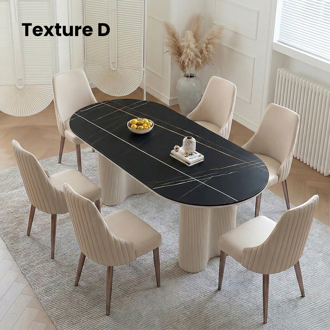 Peru Oval Dining Table, White with extending round dining table