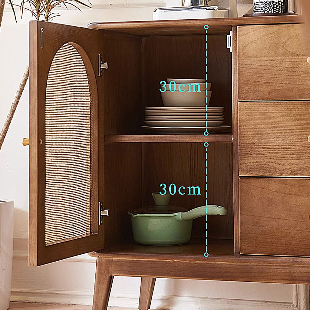Luxander Vintage Sideboard, Walnut in a lifestyle setting with sideboard 160cm
